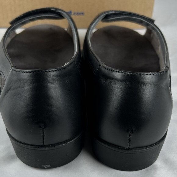 NEW Cosyfeet Black Keira Wide Extra Roomy Peep Toe Sandals 10 UK Sz 8 Adjustable - Picture 4 of 8